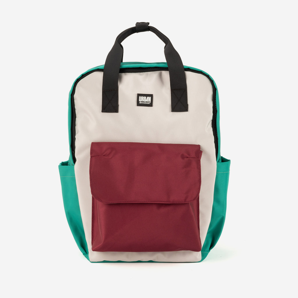 Urban Backpack Rio Verde-Bianco-Rosso borgogna/Green-White-Burgundy red/Vert-Blanc-Rouge bordeaux/Grün-Weiss-Burgunderrot/