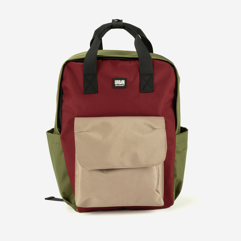 Urban Backpack Rio Verde khaki-Rosso borgogna-Tortora/Khaki green-Burgundy red-Dove grey/Vert khaki-Rouge bordeaux-Gris tourterelle/Khakigrün-Burgunderrot-Taubengrau/