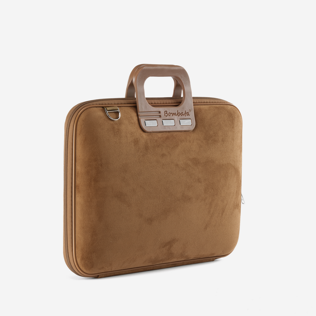 Bombata Camoscio vista borsa pc scamosciata