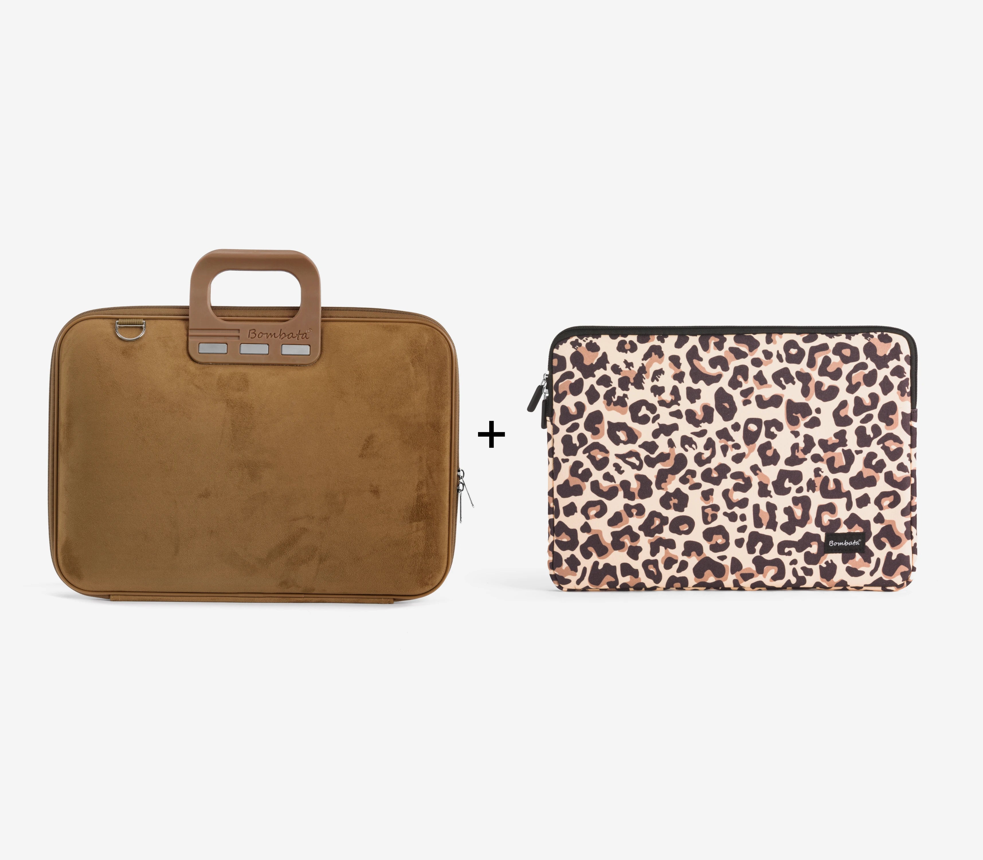 Borsa Camoscio + Sleeve Leopard